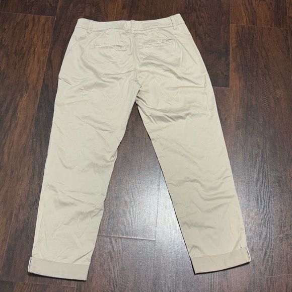 White House Black Market Tan Chino Cropped Pants Rhinestone embellished pocket 0 - Picture 8 of 15